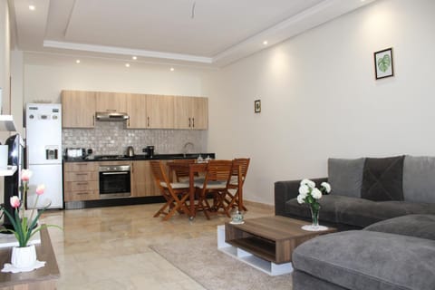 Kitchen or kitchenette, Living room, Dining area, oven, stove