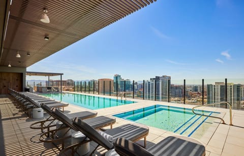 View (from property/room), City view, Pool view, Swimming pool, sunbed