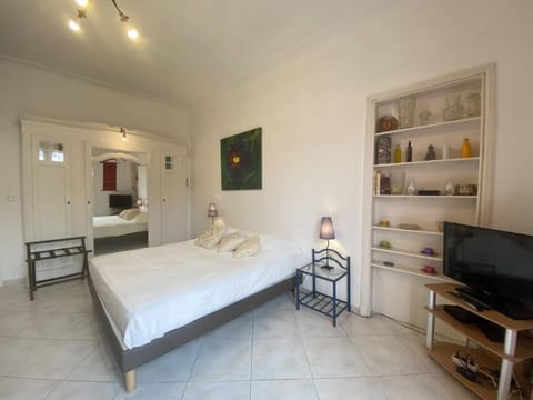 Bed, TV and multimedia, Photo of the whole room, wardrobe