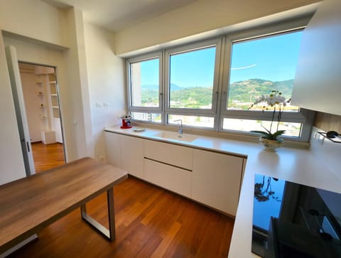 Kitchen or kitchenette, Dining area, stove