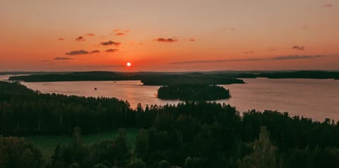 Natural landscape, Bird's eye view, Lake view, Sunset