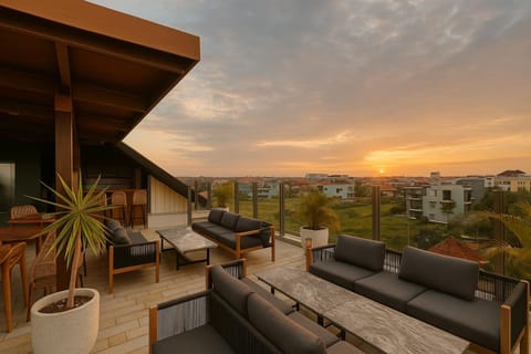 Property building, Restaurant/places to eat, Day, Natural landscape, View (from property/room), Seating area, Sunrise, Sunset