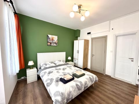 Bed, Photo of the whole room, Bedroom, towels, wardrobe