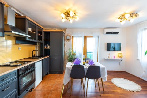 TV and multimedia, Kitchen or kitchenette, Dining area, oven, pet friendly, stove, air conditioner