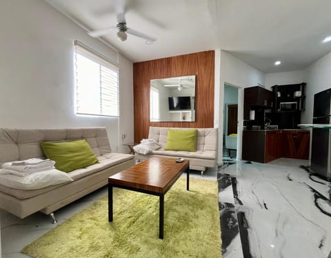 Bed, TV and multimedia, Living room, City view, towels