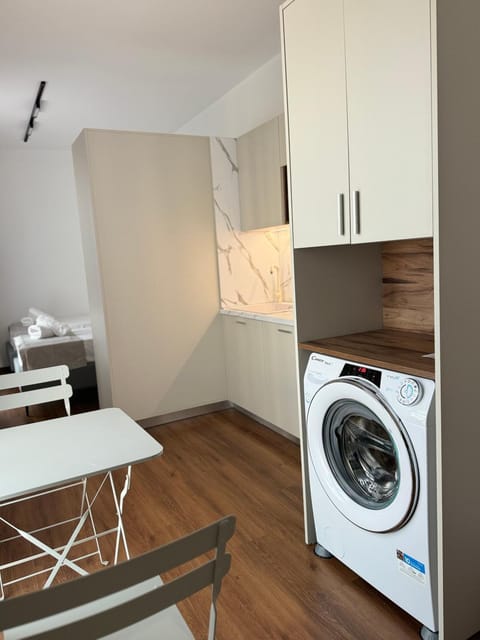 Kitchen or kitchenette, washing machine