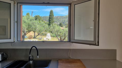 Kitchen or kitchenette, Garden view