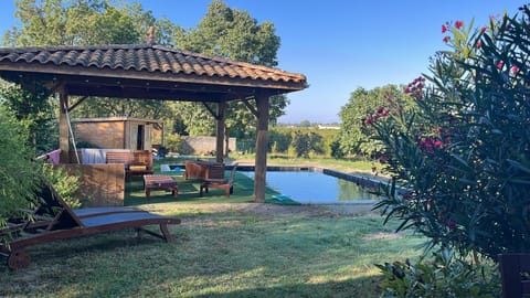 Patio, Natural landscape, Garden, Garden view, Pool view, Swimming pool