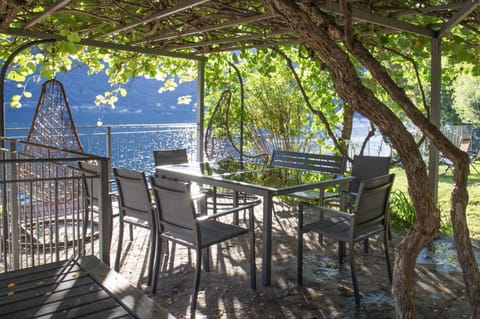 Patio, Garden, Dining area, Garden view, Lake view