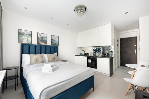 Bed, Kitchen or kitchenette, Photo of the whole room, Bedroom