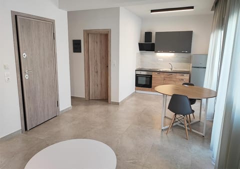 Kitchen or kitchenette, Living room, oven, stove