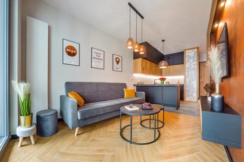 Kitchen or kitchenette, Living room, Seating area