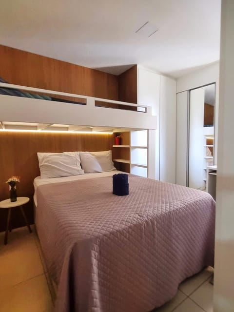 Bed, Photo of the whole room, Bedroom, bunk bed, wardrobe, air conditioner