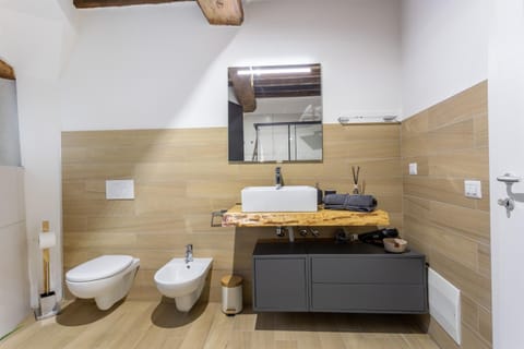 Shower, Toilet, Bathroom, bidet, hair dryier, towels