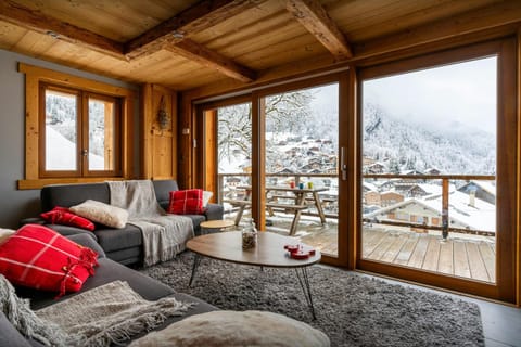 Natural landscape, Winter, View (from property/room), Living room, Seating area, Mountain view