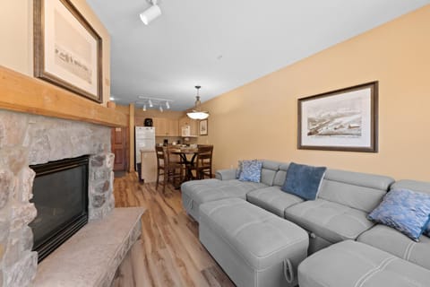 Day, Kitchen or kitchenette, Living room, Seating area, Dining area, fireplace, furniture, kitchen