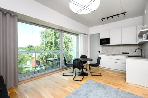 View (from property/room), Balcony/Terrace, Kitchen or kitchenette, Living room, Dining area