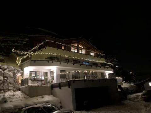 Property building, Night, Winter