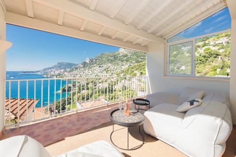Patio, Day, Natural landscape, View (from property/room), Balcony/Terrace, Living room, Dining area, Mountain view, Sea view