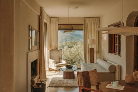 View (from property/room), Living room, Seating area, fireplace