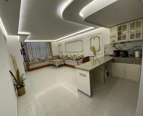 Kitchen or kitchenette, Living room, Seating area, stove