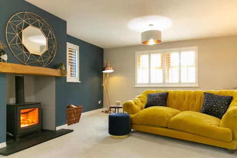 Living room, fireplace