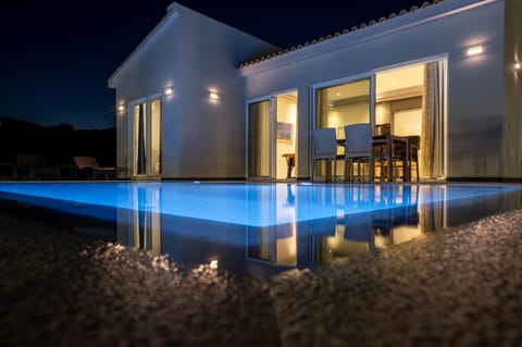Property building, Night, Pool view, Swimming pool
