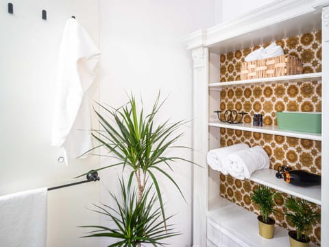 Bathroom, hair dryier, towels