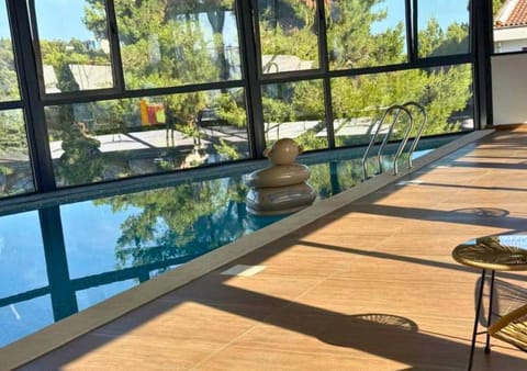 Patio, Pool view, Swimming pool, sunbed