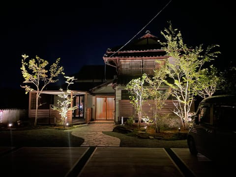Property building, Night, Garden, Garden view