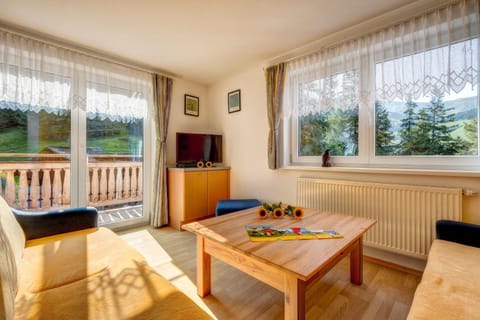 Facade/entrance, Living room, Seating area, Dining area, Garden view