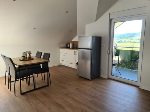 Kitchen or kitchenette, Dining area, stove