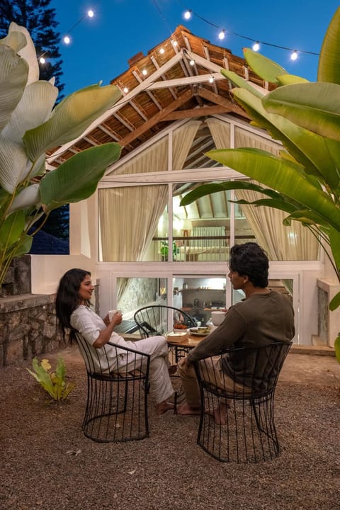 Property building, Night, View (from property/room), Seating area, group of guests