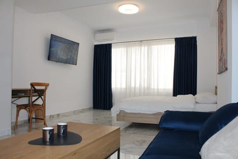 Bed, TV and multimedia, Living room, Photo of the whole room, Seating area, Bedroom, air conditioner