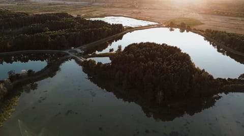 Natural landscape, Bird's eye view, Lake view, Sunset
