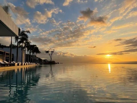 Pool view, Sunset