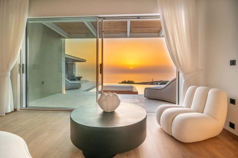 Living room, Sea view, Sunset