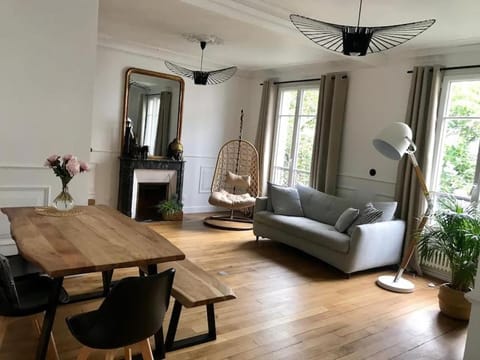 Living room, fireplace