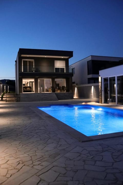 Night, Pool view, Swimming pool