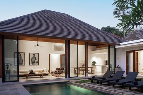 Property building, Day, Natural landscape, Living room, Seating area, Pool view, Swimming pool, sunbed