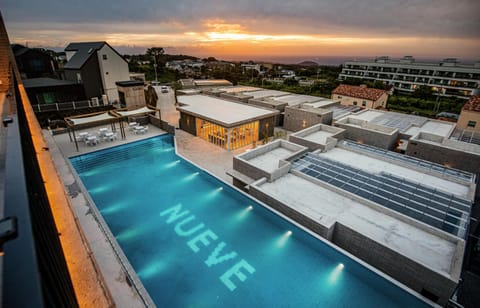 Natural landscape, Pool view, Swimming pool, Sunset
