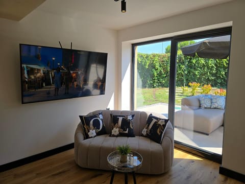 TV and multimedia, Living room, Seating area, Garden view