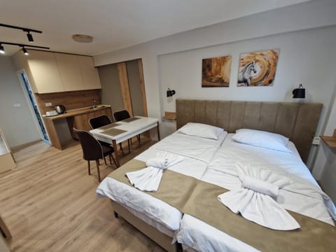 Bed, Kitchen or kitchenette, Living room, Photo of the whole room, Seating area, Bedroom, towels