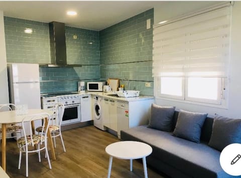 Kitchen or kitchenette, Living room, Dining area, toaster