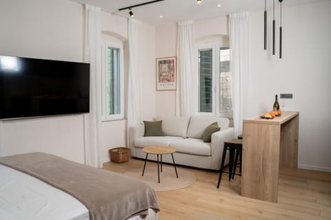 Bed, TV and multimedia, Living room, Photo of the whole room, Seating area, Bedroom