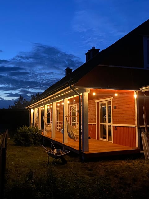 Property building, Night, Garden, Garden view