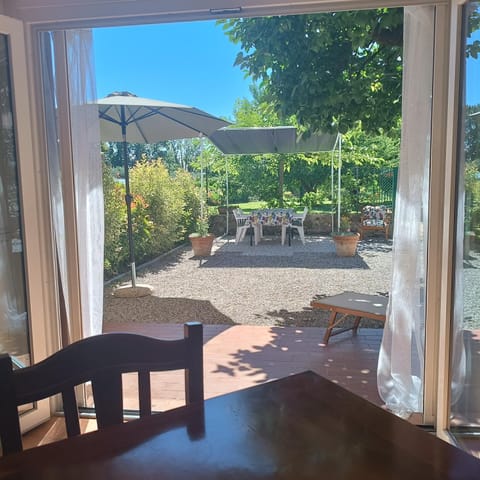 Patio, Dining area, Garden view