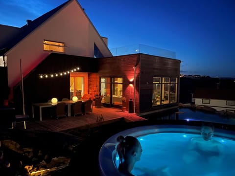 Patio, Night, Hot Tub, Pool view