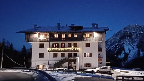 Property building, Night, Winter