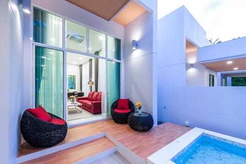 Patio, Seating area, Pool view, Swimming pool, sunbed